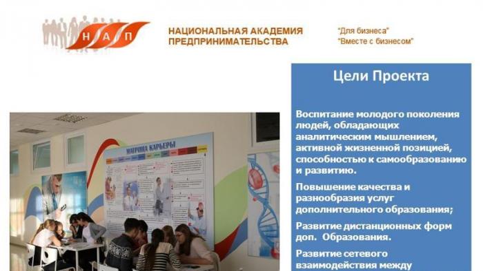 „Dostępna edukacja dodatkowa dla dzieci Rosji” Inicjator projektu NP „Krajowa Akademia Przedsiębiorczości” - prezentacja